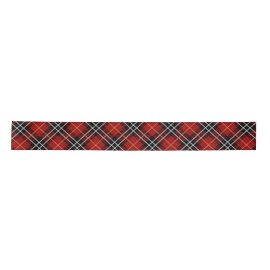 Rood en zwart Schots Tartan Plaid Satijnen Lint (Voorkant)