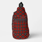 Rood en zwart Schots Tartan Plaid Sling Bag (Voorkant)