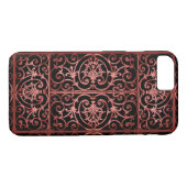 Rood en zwart scrollwerkpatroon Case-Mate iPhone case (Achterkant (Horizontaal))