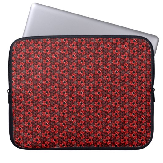 Rood en zwart Show laptophoes Laptop Sleeve (Voorkant)