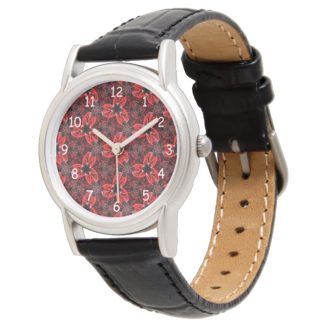Rood en zwart Show Watch Horloge (Gekanteld)
