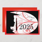 Rood en zwart silhouet 2025 Kaart (Voorkant / Achterkant)