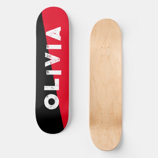 Rood en zwart skateboard retro split (Voorkant)