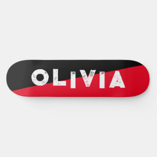 Rood en zwart skateboard retro split