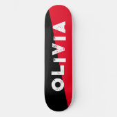 Rood en zwart skateboard retro split (Voorkant)