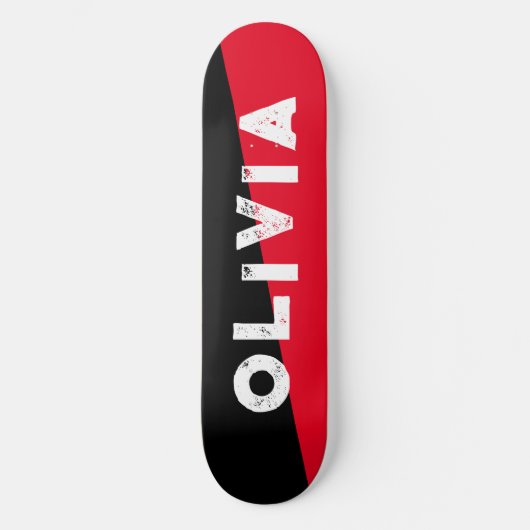 Rood en zwart skateboard retro split (Voorkant)