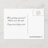 Rood en zwart slaan de datum op aankondigingskaart (Achterkant)