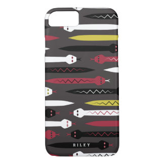 Rood en zwart slangenpatroon - Aangepaste naam Case-Mate iPhone Case