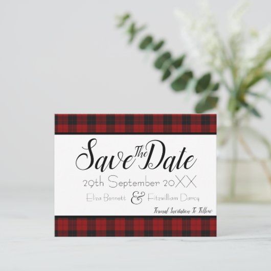 Rood en zwart sparen de Datum Briefkaart (Staand voorkant)