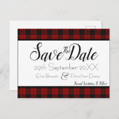 Rood en zwart sparen de Datum Briefkaart (Voorkant / Achterkant)