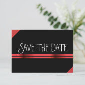 Rood en zwart sparen de Datum Save The Date (Staand voorkant)