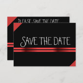 Rood en zwart sparen de Datum Save The Date (Voorkant / Achterkant)
