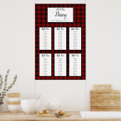 Rood en zwart speldenrooster poster (Keuken)