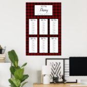 Rood en zwart speldenrooster poster (Thuiskantoor)