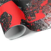 Rood en Zwart Splatter Cadeaupapier (Rol Hoek)