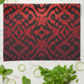 Rood- en zwart-stamvormpatroon theedoek (Gevouwen)