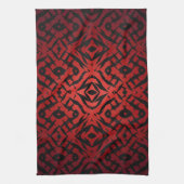Rood- en zwart-stamvormpatroon theedoek (Verticaal)
