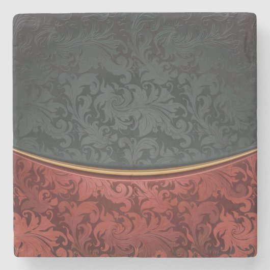 rood en zwart stenen onderzetter (Voorkant)