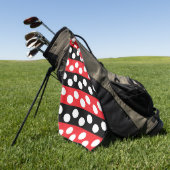 Rood en Zwart Stippenpatroon Golfhanddoek (Groen)