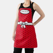 Rood en Zwart Stippenpatroon Witte Strik Persoonli Schort (Insitu)