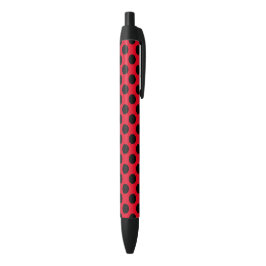 Rood en Zwart Stippenpatroon Zwarte Inkt Pen