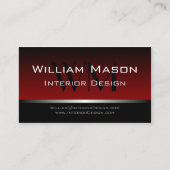 Rood en zwart Stripe Professional Visitekaartje (Voorkant)