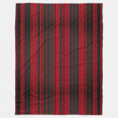 Rood en Zwart Stripes Fleece Deken (Voorkant)