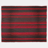 Rood en Zwart Stripes Fleece Deken (Voorkant (Horizontaal))