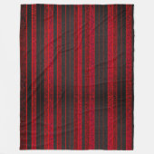 Rood en Zwart Stripes Fleece Deken (Voorkant)