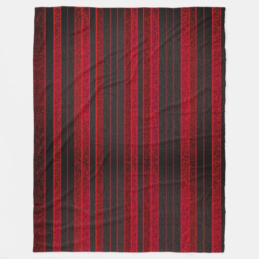 Rood en Zwart Stripes Fleece Deken (Voorkant)
