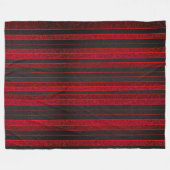 Rood en Zwart Stripes Fleece Deken (Voorkant (Horizontaal))