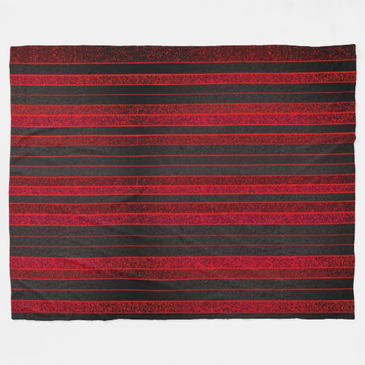 Rood en Zwart Stripes Fleece Deken (Voorkant (Horizontaal))