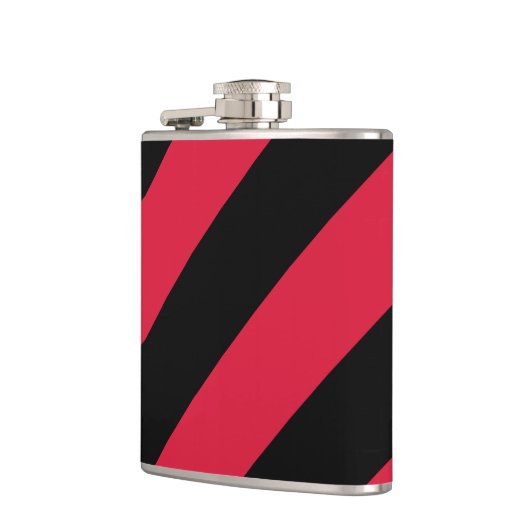 Rood en zwart strookje Vinyl Wrapped Flask, 6 oz. Heupfles (Links)