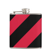 Rood en zwart strookje Vinyl Wrapped Flask, 6 oz. Heupfles (Voorkant)