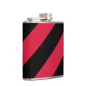 Rood en zwart strookje Vinyl Wrapped Flask, 6 oz. Heupfles (Rechts)
