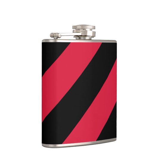 Rood en zwart strookje Vinyl Wrapped Flask, 6 oz. Heupfles (Rechts)