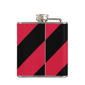 Rood en zwart strookje Vinyl Wrapped Flask, 6 oz. Heupfles (Achterkant)