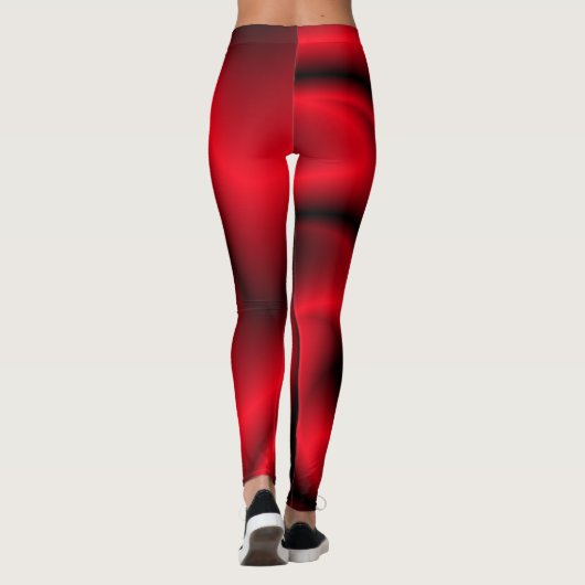 Rood en Zwart Swirl Leggings (Achterkant)