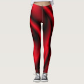Rood en Zwart Swirl Leggings (Voorkant)