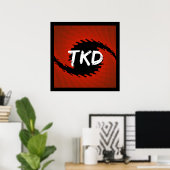 Rood en zwart Taekwondo orkaan Poster (Thuiskantoor)