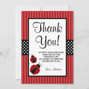 Rood en zwart tapijt gestripte Stippen van zaterda Bedankkaart