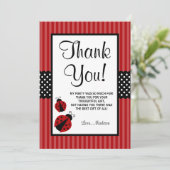 Rood en zwart tapijt gestripte Stippen van zaterda Bedankkaart (Staand voorkant)
