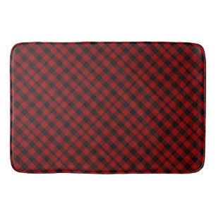 Rood en Zwart Tartan  Badmat
