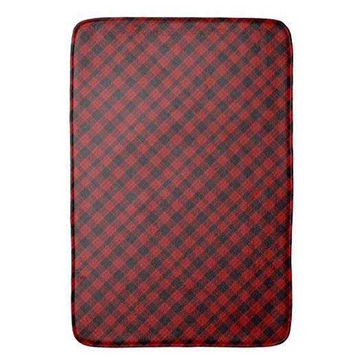 Rood en zwart Tartan Badmat (Voorkant Verticaal)