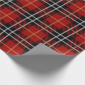 Rood en zwart Tartan Gingham Check Patroon Cadeaupapier (Hoek)