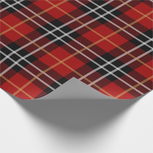 Rood en zwart Tartan Gingham Check Patroon Cadeaupapier (Hoek)