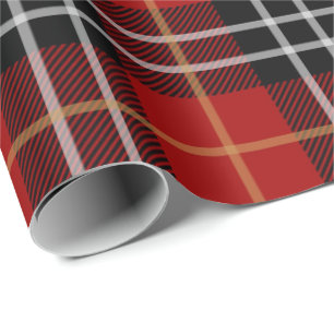 Rood en zwart Tartan Gingham Check Patroon Cadeaupapier