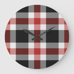 Rood en zwart Tartan Grote Klok