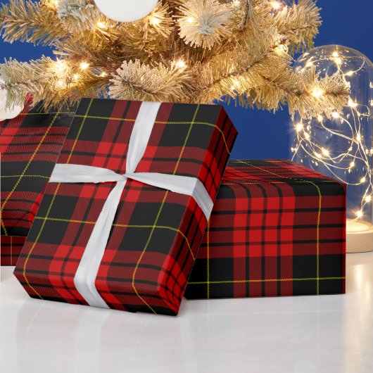 Rood en zwart Tartan, kerstspeldenstang Cadeaupapier (Feestdagen)