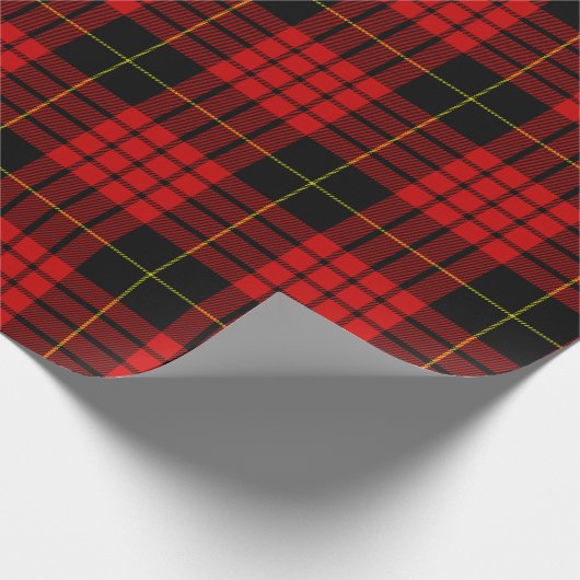 Rood en zwart Tartan, kerstspeldenstang Cadeaupapier (Hoek)